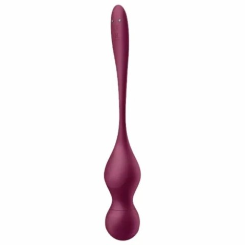 Satisfyer Love Birds Vary kulki treningowe wibrujące Wine Red z aplikacją