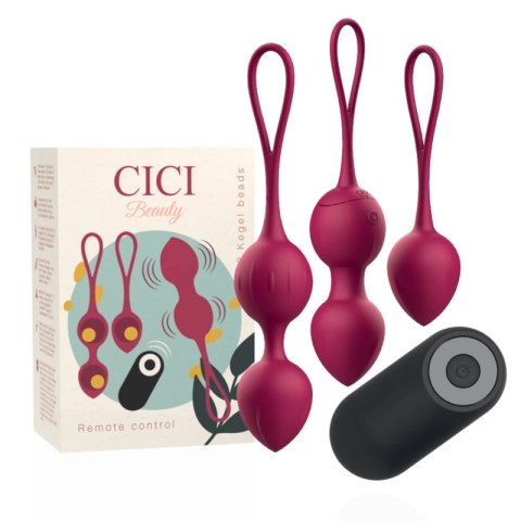CICI Beauty Premium Zestaw 3 Kulek Kegla Wibrujących Pilot IPX7 USB