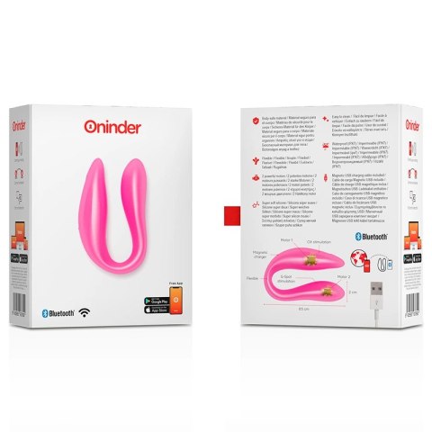 ONINDER Double Pleasure Pink - Stymulator z Aplikacją, IPX7, 2 Silniki