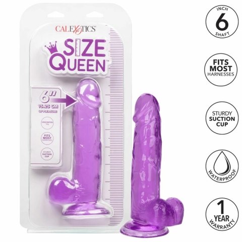 CalExotics Queen Size Model Fioletowy 15,3 cm - Elastyczny System z Przyssawką