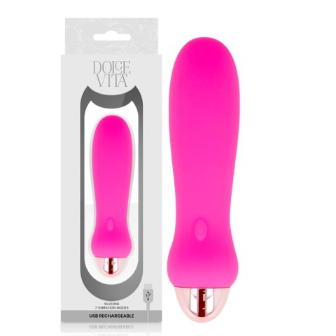 Dolce Vita Model Pink Five - Kompaktowy wibrator silikonowy, 7 trybow, USB