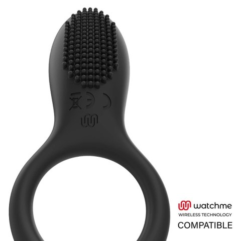 Mr Boss Tino - Pierścień silikonowy z wibracją, bezprzewodowy, czarny