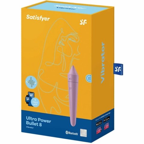 Satisfyer Ultra Power Bullet 8 Lilac - mini urządzenie wibrujące z aplikacją