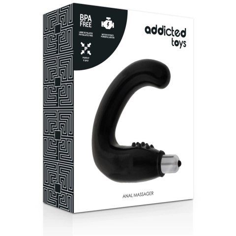 Addicted Toys masażer analny czarny TPR z wibracją ergonomiczny