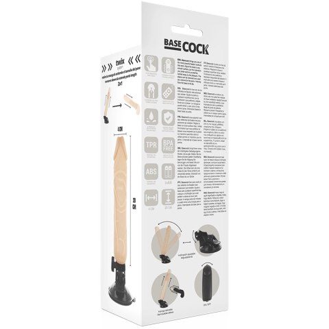 BASECOCK Wibrator Silikonowy 20 cm Pilot Przewodowy Regulacja 4 cm