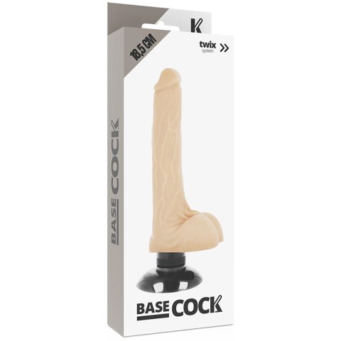 Basecock Wibrator Model 2-1 TPE Flesh 18,5 cm x 4 cm z Przyssawką