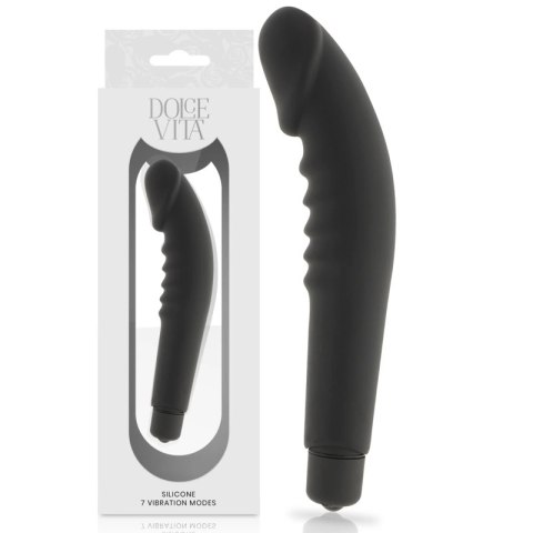 Dolce Vita Classic Black silikonowy model wibracyjny 7 trybow 158x31mm