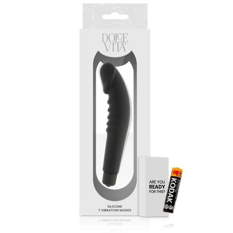 Dolce Vita Classic Black silikonowy model wibracyjny 7 trybow 158x31mm