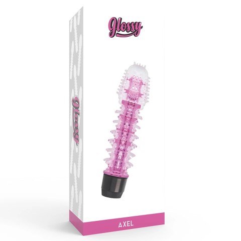 Glossy Axel Pink - wibrator anatomiczny z TPE, 14 cm, wodoodporny