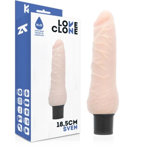 LoveClone Sven 18.5 cm - samosmarujący model wibracyjny, silikonowy