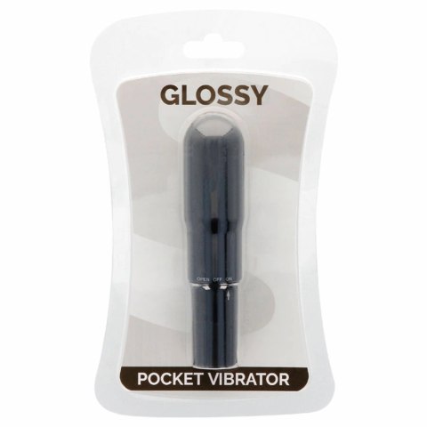 Glossy Brilliant - dyskretny mini masażer wibracyjny czarny, wodoodporny