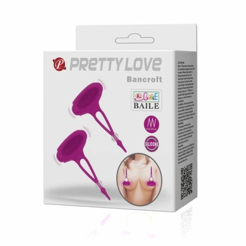 Pretty Love Bancroft - Zestaw Wibrujących Nakładek na Brodawki, silikon