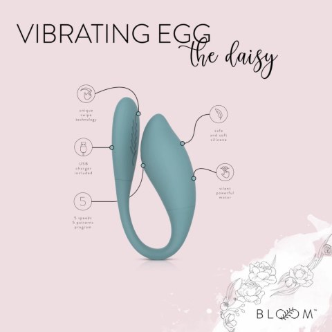 Bloom Daisy Model Egg Zielony - Jajko Wibrujące z Technologią Swipe