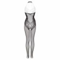 Passion Amara Bodystocking Czarna Kwiatowa Siateczka Bez Krokusa XS-XL