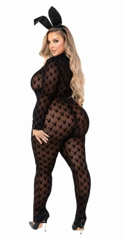 Playboy Lingerie Bunny 2-częściowy zestaw z uszami, czarny