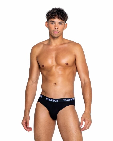 Playboy Lingerie Mens Modal Gym Briefs czarne komfortowe XL