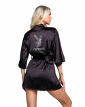 Playboy Lingerie Sparkling Bunny Kimono Szlafrok z Połyskiem Srebrny