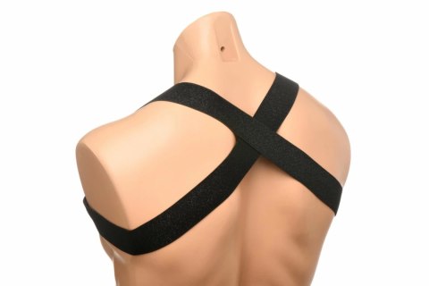 XR Brands Chest Harness z opaskami na ramiona czarny uniwersalny