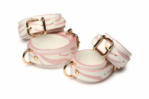 XR Brands Kitty Bondage Set rożowo-biały komplet akcesoriow vegan