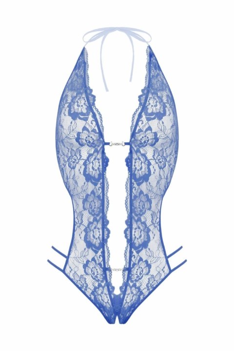 Renee Body z Otwartym Krokiem Cekiny Niebieski Koronkowy SoftLine