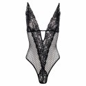 Sensual Dewi Body czarne z otwartym krojem, koronkowe, polka dot