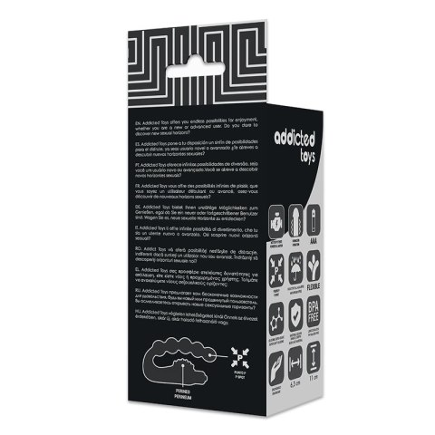 Addicted Toys - Model wibrujący z systemem anatomicznym 11x6,3 cm czarny
