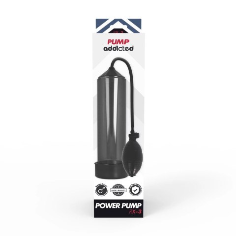 Pump Addicted RX3 Black - System prożniowy, 23cm, ABS+Silikon