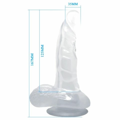 Baile Model RealStick Transparentny 16,7 cm z przyssawką i anatomiczną podstawą