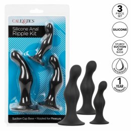 CalExotics Anal Ripple Set silikonowy zestaw 3 rozmiary z przyssawką