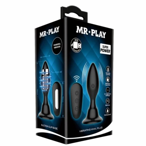 MR PLAY Model 12 Trybow Wibracji Czarny Pilot Silikonowy System