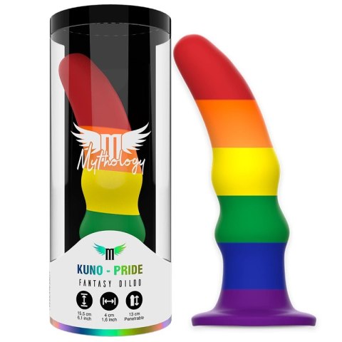 MYTHOLOGY KUNO Pride M - silikonowy model z wibracją, kolor tęczowy, 15,5 cm