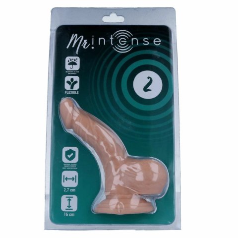 Mr Intense Model 2 anatomiczny 16 cm elastyczny z przyssawką beżowy
