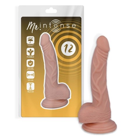 Mr Intense model 12 - akcesorium intymne 18,2 cm z przyssawką, beżowe