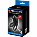 Pretty Love BI-210239 podwojny pierścień wibrujący czarny TPR 10 trybow
