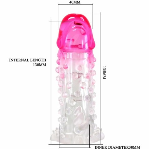 Pretty Love Wilford - Nakładka powiększająca model żebrowany rożowy TPR