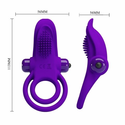 Pretty Love VibraRing fioletowy silikonowy pierścień stymulujący 10 trybow