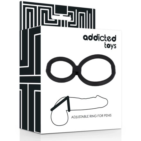 Addicted Toys Zestaw Regulowanych Pierścieni Intymnych z Silikonu, Czarny