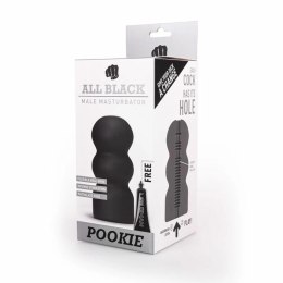 All Black Pookie - anatomiczna maszyna intymna 17 cm, czarna