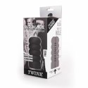 All Black Twink 17 cm - silikonowa maszyna intymna spiralna czarna