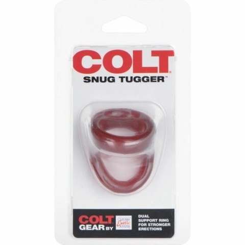 CalExotics Colt Snug Tugger czerwony - anatomiczny silikonowy pierścień