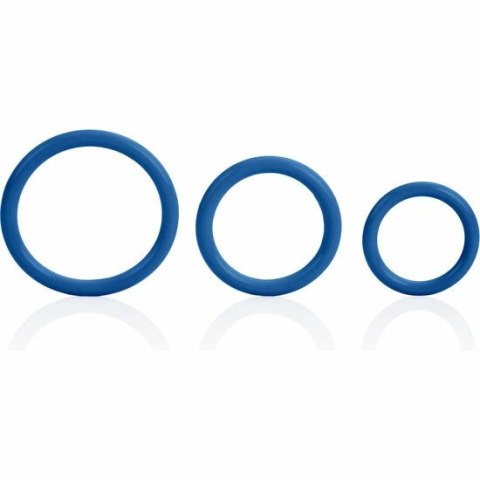 CalExotics Tri-Rings silikonowe pierścienie 3 rozmiary niebieskie