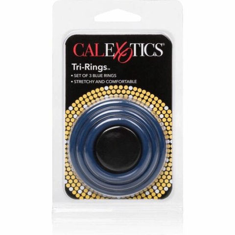 CalExotics Tri-Rings silikonowe pierścienie 3 rozmiary niebieskie