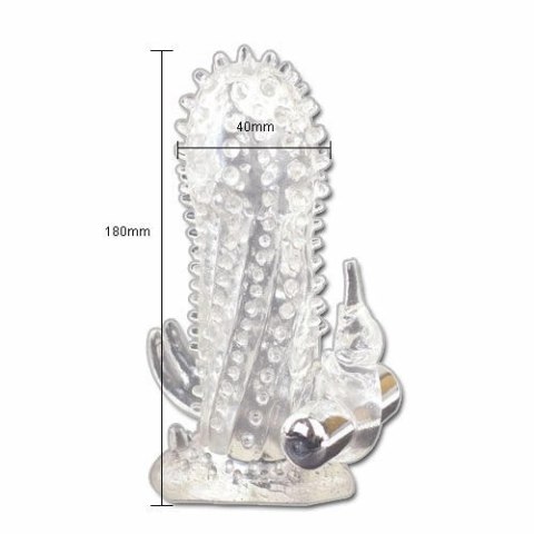 Baile Brave Man - silikonowa nakładka intymna z funkcją wibracji 18 cm