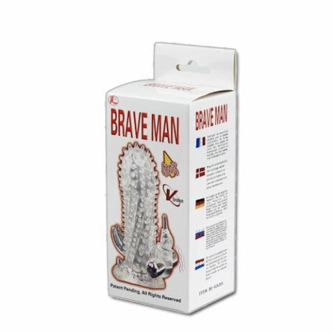 Baile Brave Man - silikonowa nakładka intymna z funkcją wibracji 18 cm