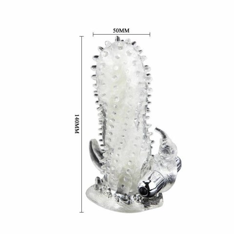 Baile Brave Man - silikonowa nakładka intymna z funkcją wibracji 18 cm