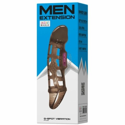 Baile Power Extension - przedłużacz z wibracją i paskiem 13,5 cm TPR