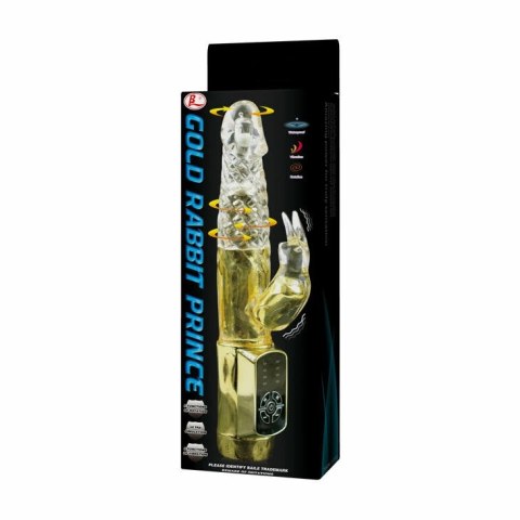 Baile Rabbit Gold Prince - złoty model z rotacją i podświetleniem LED 23 cm