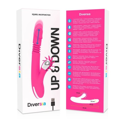 Diversia Bunny Up & Down 24 cm - silikonowy model z funkcją ruchu gora-doł