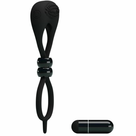 Pretty Love Podwojny Pierścień Wibrujący Silikonowy Czarny