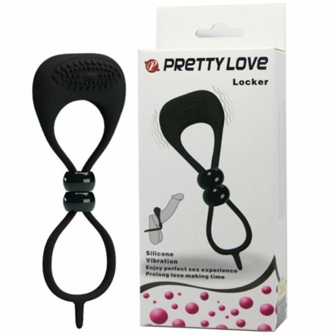 Pretty Love Podwojny Pierścień Wibrujący Silikonowy Czarny